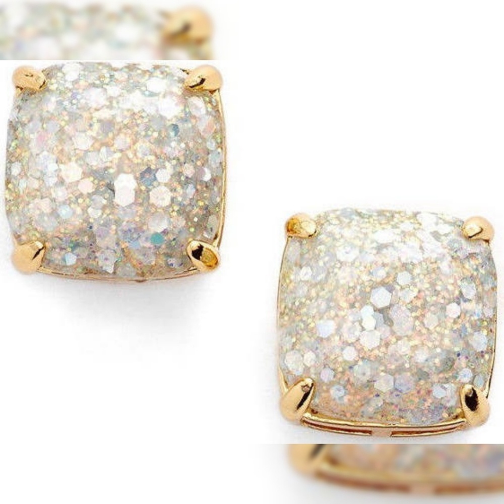 Kate Spade Square Opal Glitter Stud Earrings